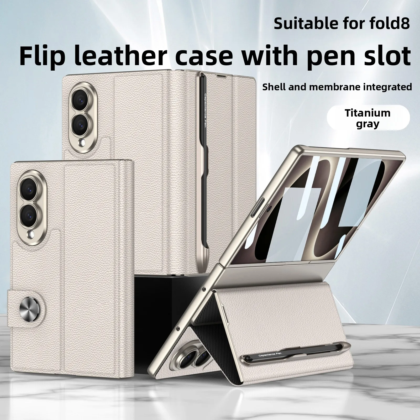 Tempered Glass Screen - Luxuriöse Business Flip-Hülle mit Stifthalter und
