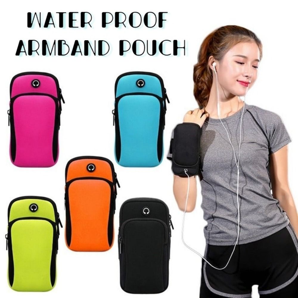 Phone Accessories For Running - Neopren-Sportarmband-Handyhülle, atmungsaktives Netzgewebe, wasserdicht, mit Kopfhörerloch,