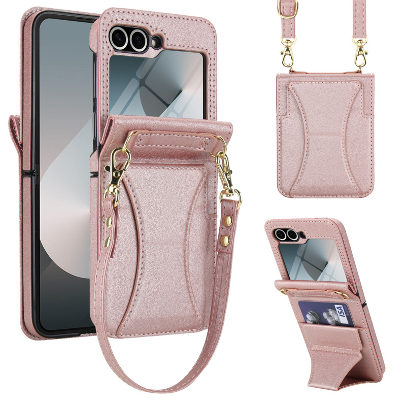 Tempered Glass Screen - Z Flip7Crossbody neue Stil Handyhülle Lederhülle
