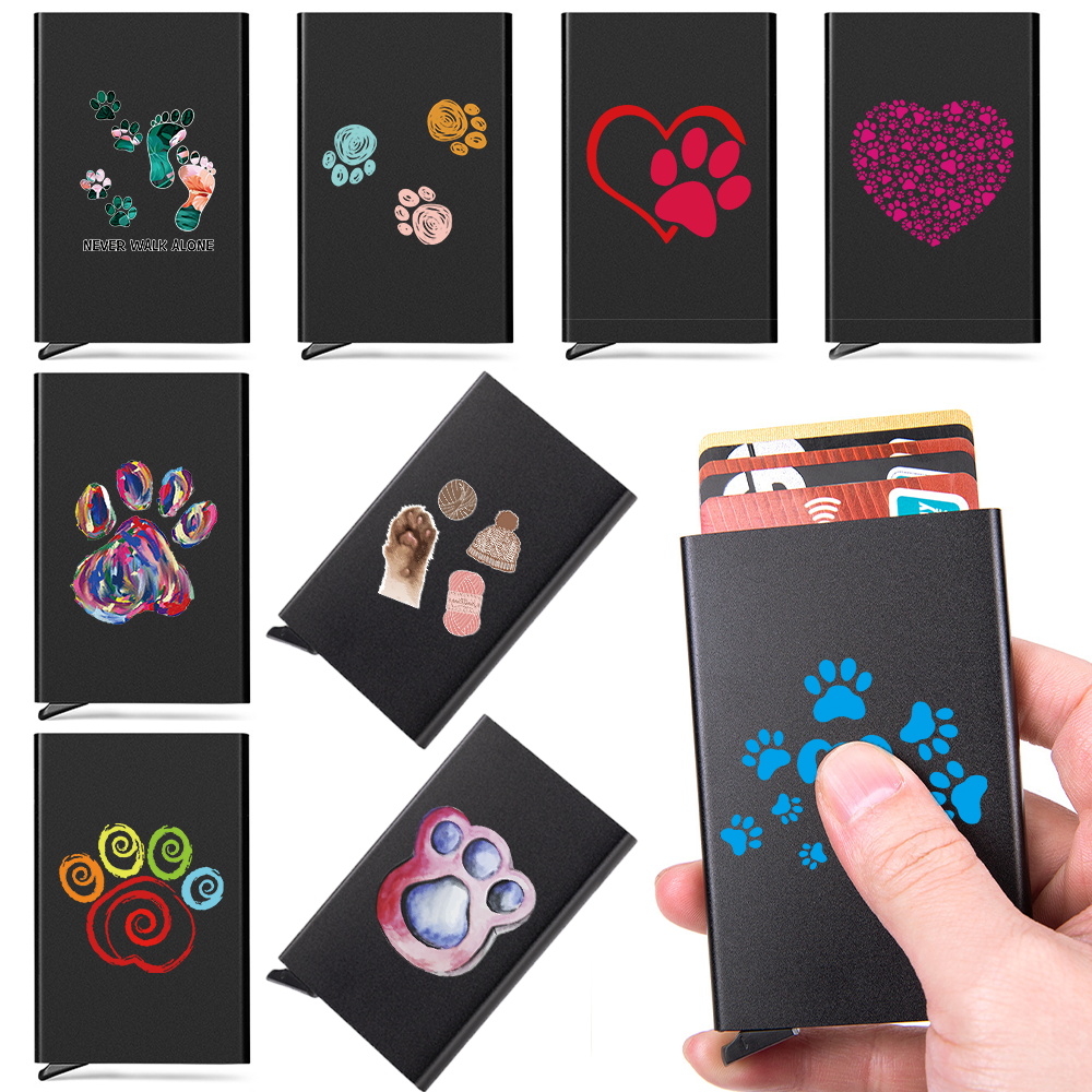 Nfc Card Reader - Aluminium Anti-RFID Kartenhalter NFC-Blocker mit Fußabdruckmuster,